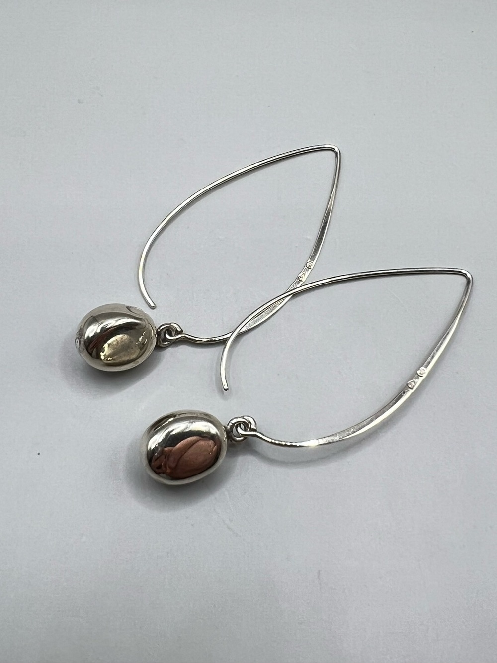 Silpada Silver Hoop Drop Earrings with Rounded Charms - Picture 4 of 7